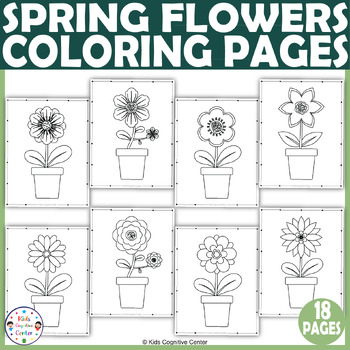 flower pot coloring pages for kids