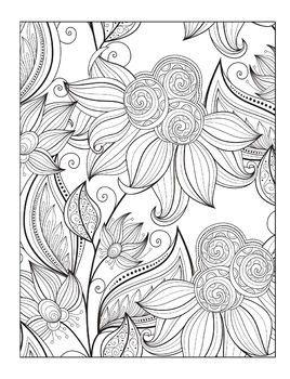 Flower Patterns: A Stress-Relieving Adult Coloring Book Hard