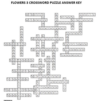 Flowers Crossword Puzzles Vol 3 by Ah Ha Lessons TPT