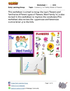 Preview of Flowers | Cursive Kk | Handwriting | Printable Worksheets