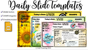 Preview of Flowers Daily Google Slide Templates 