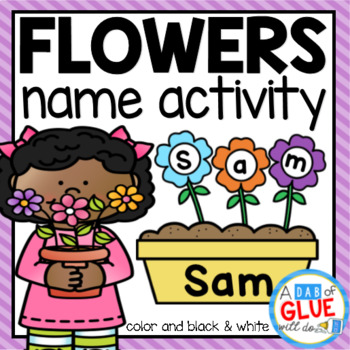 Preview of Flower Name Building Activity | Spring Name Craft | Name Writing Practice Sheets