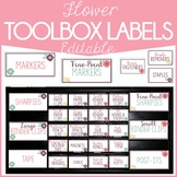 Flowers Editable Teacher Toolbox Labels