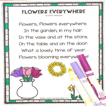 Preview of Flowers Everywhere Poem for Kids