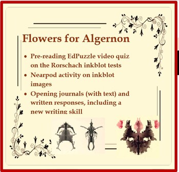 Preview of Flowers For Algernon pre-read video, inkblot discussion , first journals w/KEY