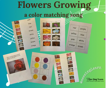 Preview of Flowers Growing-A Spring Song For Matching Colors