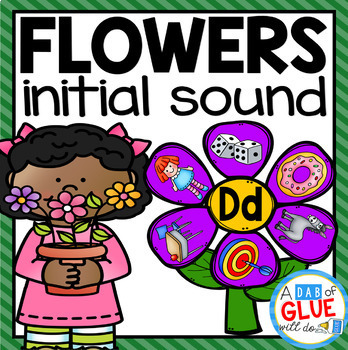 Preview of Flowers Initial Sound Picture Match | Beginning Sounds Spring Literacy Centers