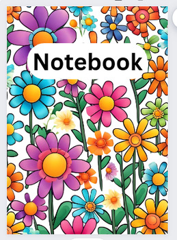 Preview of NEW ARt Flowers Kids school Flowers  Best  Notebook Cover A4 Document