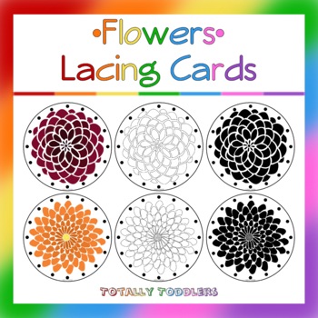 Preview of Flowers | Lacing Cards