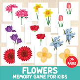 Flowers Memory Game, Matching Activity, Spring Game, Match