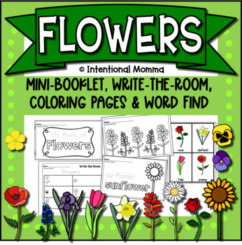 Preview of Flowers Mini-Unit: Write the Room and Mini-Booklets