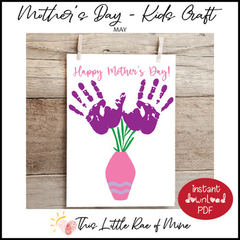 Flowers - Mother's Day - Handprint Art - handmade gift - printable ...
