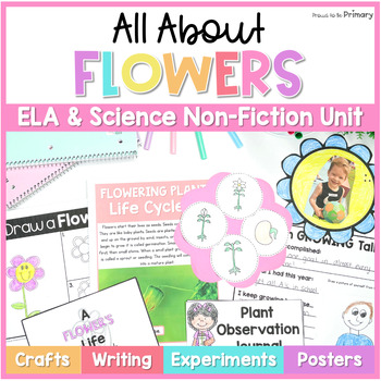 Preview of Plant Life Cycle Craft, Spring Flower Science Unit Activities & Reading Passages