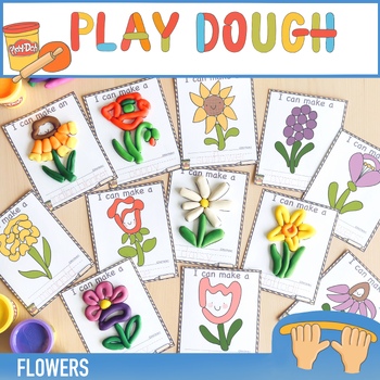 Preview of Flowers Play Dough Mats Fine Motor Skills Kindergarten Pre-K Garden Activities