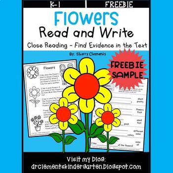 Preview of Flowers Reading Comprehension Passage | Spring | Fill in the Blank | FREEBIE