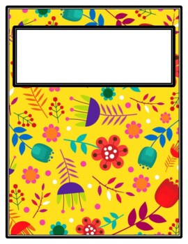 Preview of Flowers, Spring Teacher Binder Cover and Spines, Back to School
