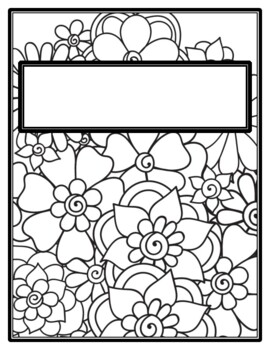Preview of Flowers, Spring Teacher, Student Binder Covers and Spines, Summer Coloring Pages