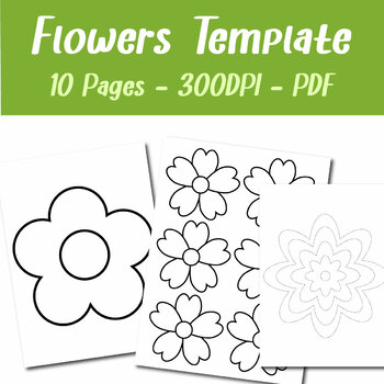 Flowers Spring Template Tracing Set 10 Pages for Creative Projects by ...