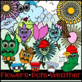 Flowers, Weather, & Pots Clip Art