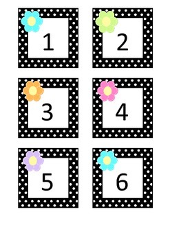 flowers and polka dots calendar numbers 1 31 by shima bisagna tpt