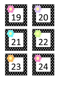 flowers and polka dots calendar numbers 1 31 by shima