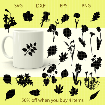 Download Flowers And Leaves Silhouette Svg Cutting Files By Teachresources