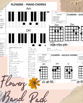 Preview of Flowers by Miley Cyrus for Uke, Guitar, Piano and Voice - Band Pack