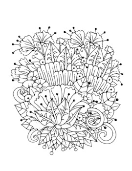 hard flower coloring pages