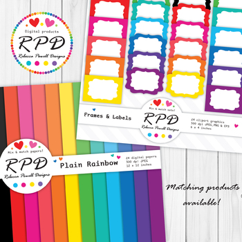 Floral Digital Papers in rainbow colors colorful flower digital paper Rainbow flowers white background Scrapbooking Floral Paper