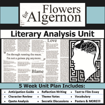Preview of Flowers for Algernon Unit