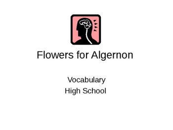 Preview of Flowers for Algernon: vocabularys' definitions/ meanings with pictures