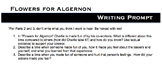 Flowers for Algernon-Bullying Writing Prompt