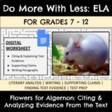 Flowers for Algernon | Citing & Analyzing Text Evidence  |