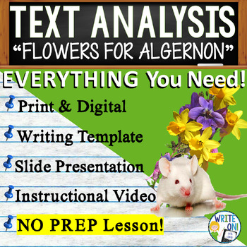 Preview of Flowers for Algernon - Text Based Evidence – Text Analysis Essay Writing Lesson