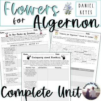 Preview of Flowers for Algernon Daniel Keyes Short Story Unit Lesson Questions Activities