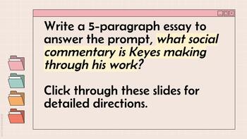 Preview of Flowers for Algernon Five Paragraph Essay Slides, Directions, and Scaffolds