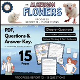 Flowers for Algernon Progress Report 12 - 13 Questions Worksheets