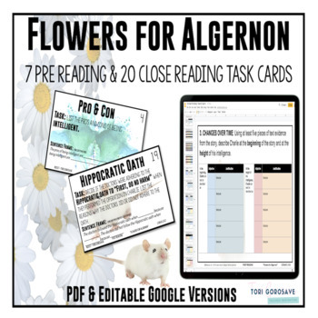 Preview of Task Cards for Flowers for Algernon - DIGITAL & PRINT