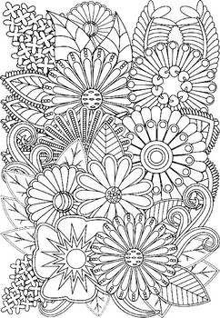 3 Flowers Zentangle Coloring Page Kids Activities Blog