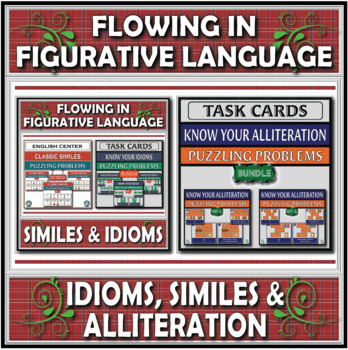 Preview of Flowing in Figurative Language: Similes, Idioms & Alliteration Activities