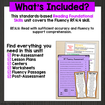 fluency activities rf44 4th grade by jessica tobin