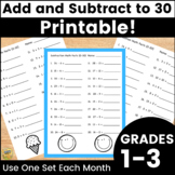 Math Fact Fluency - Add and Subtract within 30 -  Addition
