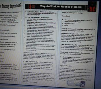 Preview of Fluency Brochure to send home to parents
