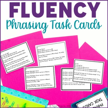 Preview of Reading Fluency Phrasing Task Cards | Fluency Practice Center Activities