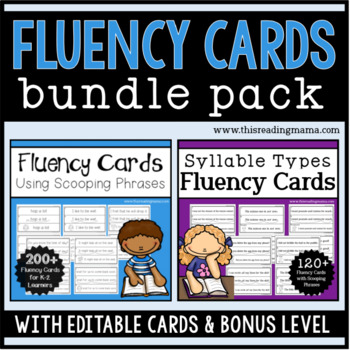 Preview of Fluency Cards Bundle Pack