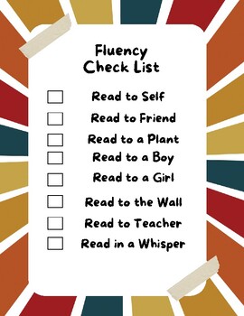 Preview of Fluency Checklist