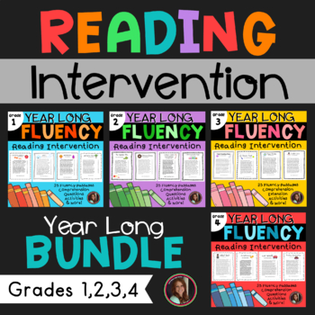 Preview of Reading Intervention Bundle Fluency & Comprehension Grades 1-4