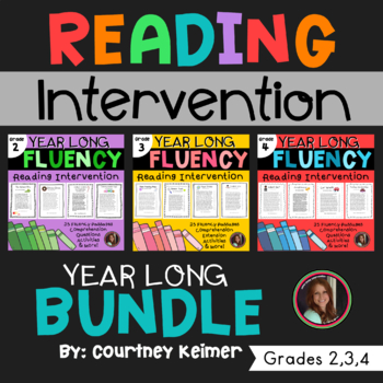 Preview of Reading Intervention Bundle Fluency & Comprehension Grades 2-4