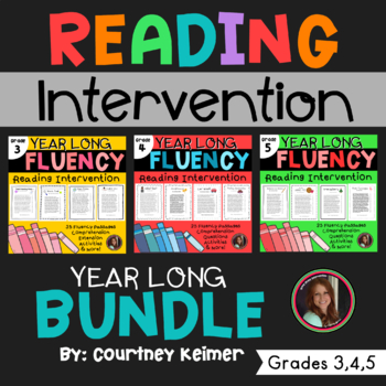 Preview of Reading Intervention Bundle Fluency & Comprehension Grades 3-5