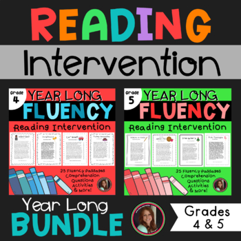 Preview of Reading Intervention Bundle Fluency & Comprehension Grades 4 & 5